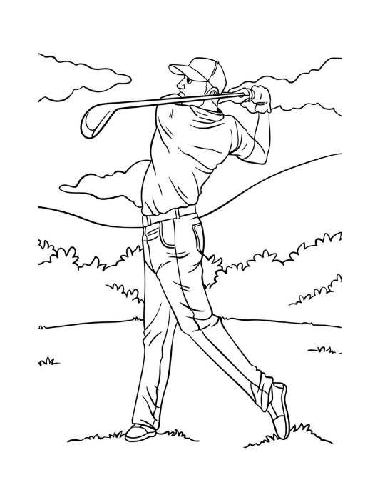 1 Golf coloring book for kids top page
