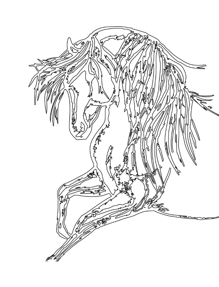 Horse coloring book for kids or toddlers