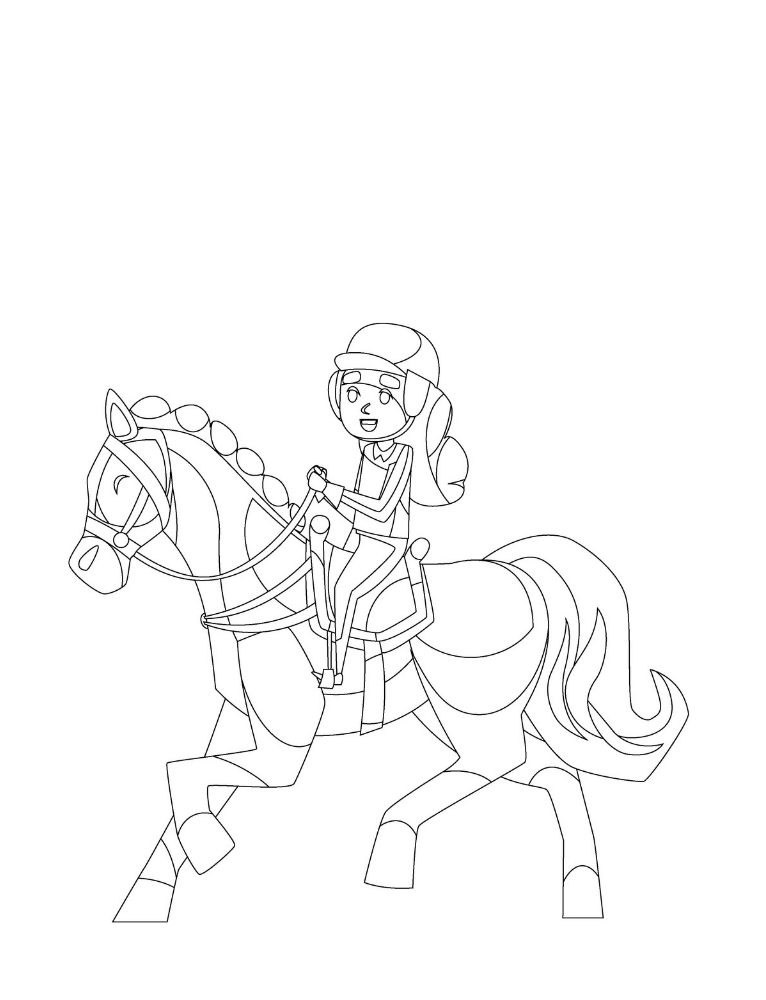 Horse coloring book for kids or toddlers