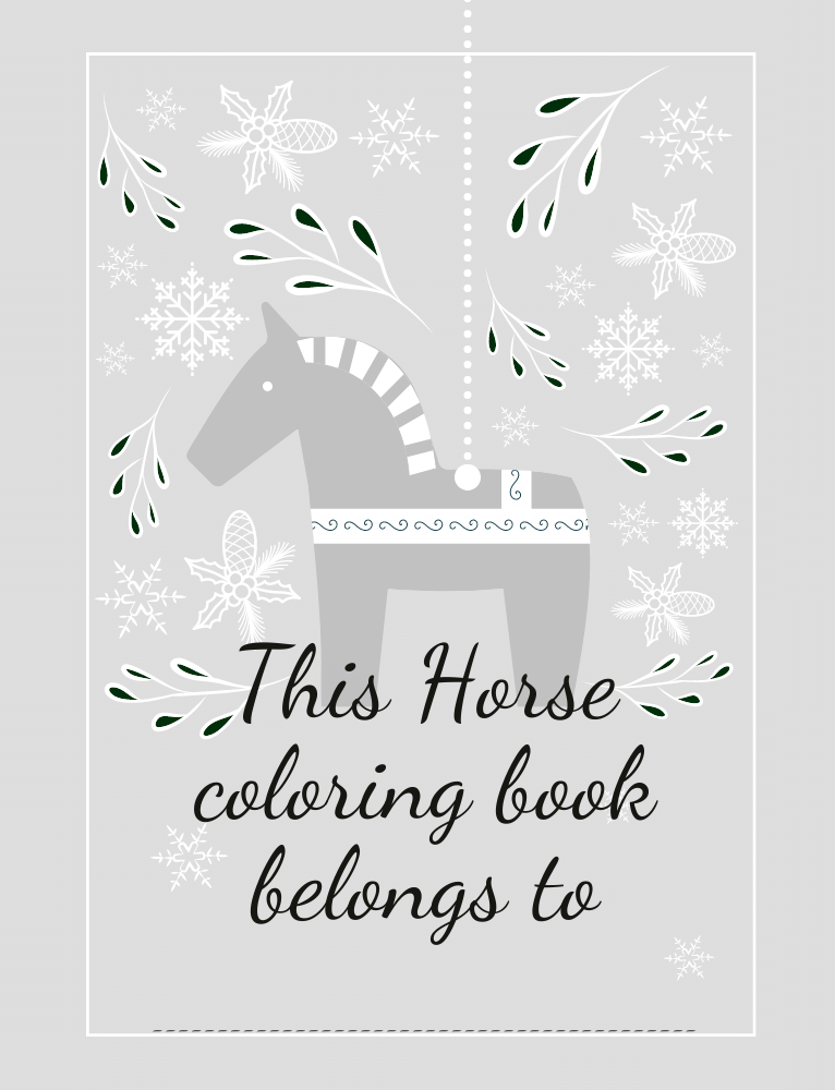 Horse coloring book for kids or toddlers - Free Horse coloring book for kids or toddlers