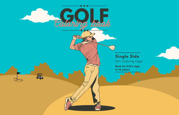 New Golf coloring book Cover