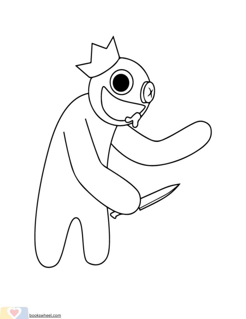 Blue Rainbow Friends Coloring Pages For Free